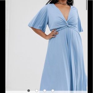 Pleated Kimono MIDI Dress